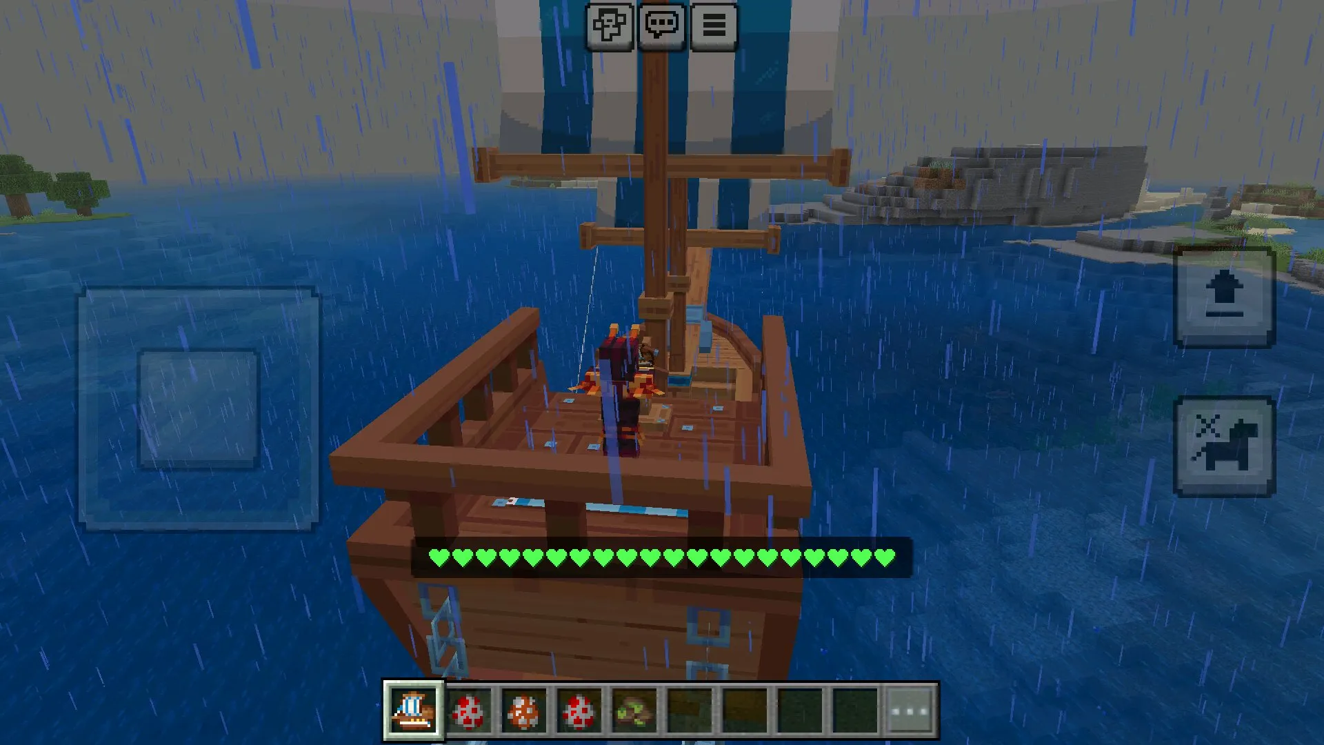 На корабле из мода на Пиратов в Майнкрафт ПЕ