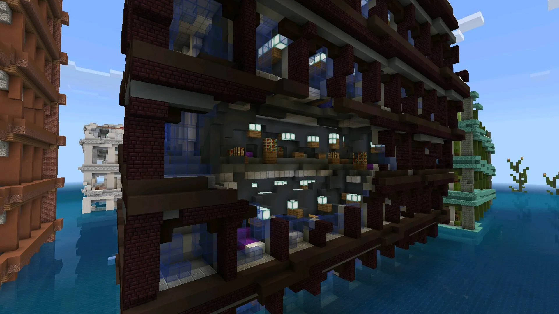 Библиотека из карты Затопленный город для Майнкрафт ПЕ