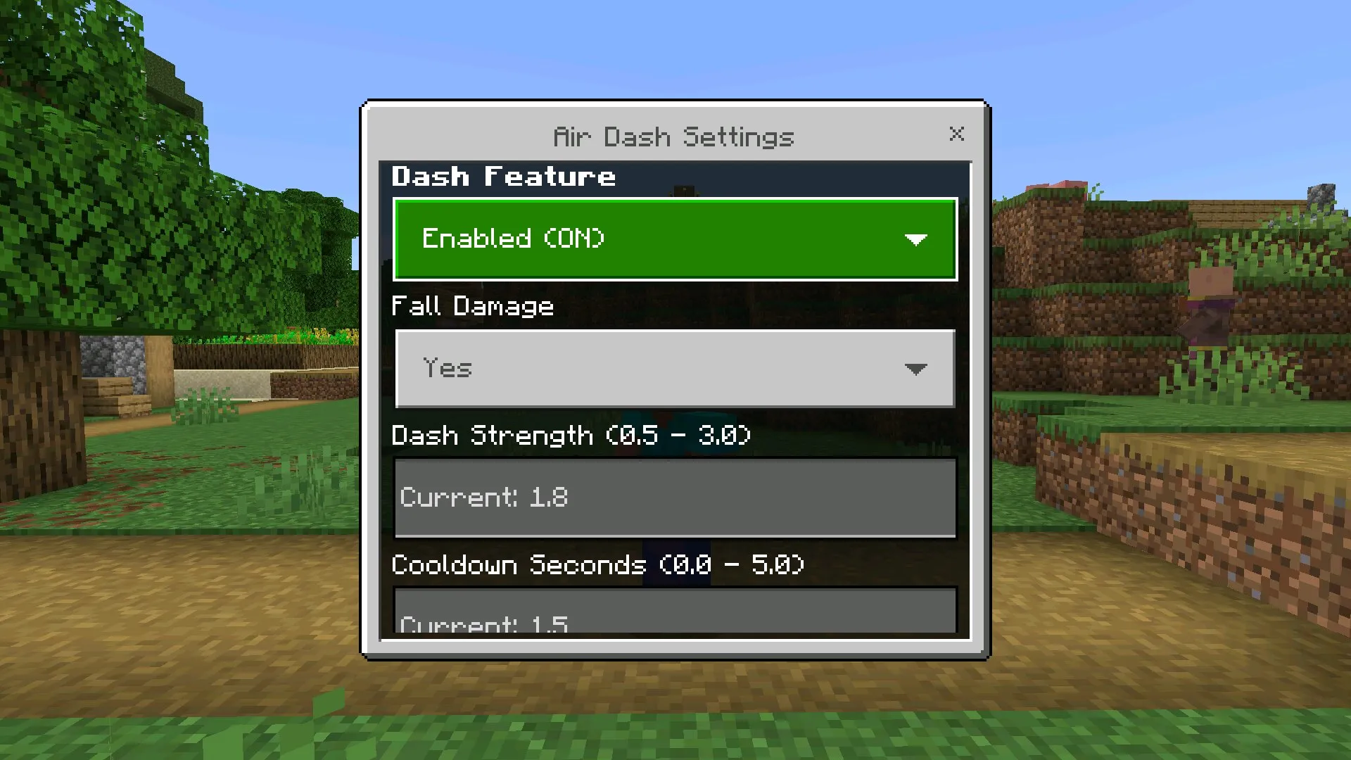 Функции из мода на Действия в Майнкрафт ПЕ