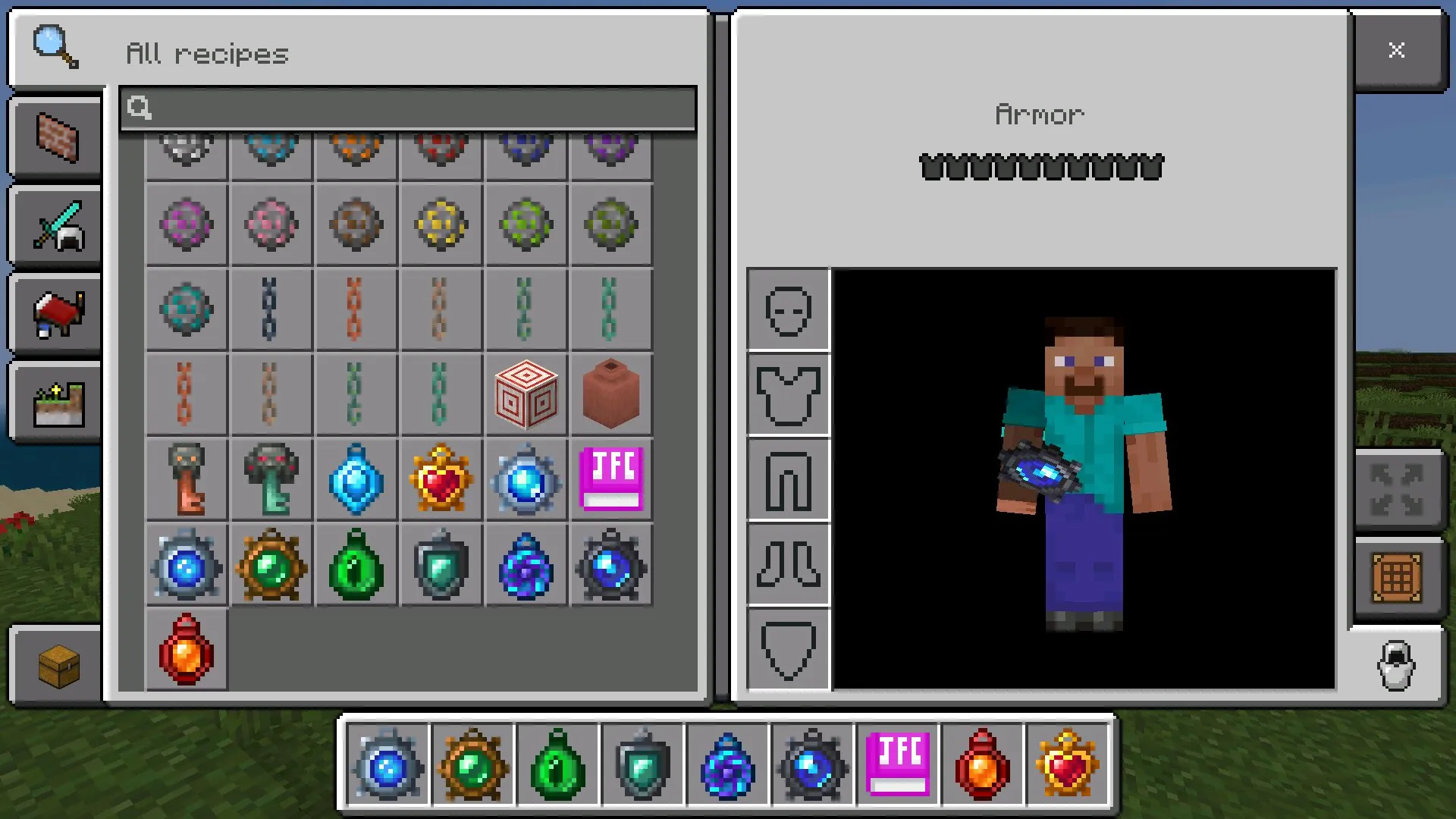 Инвентарь из мода на Амулеты для Майнкрафт ПЕ