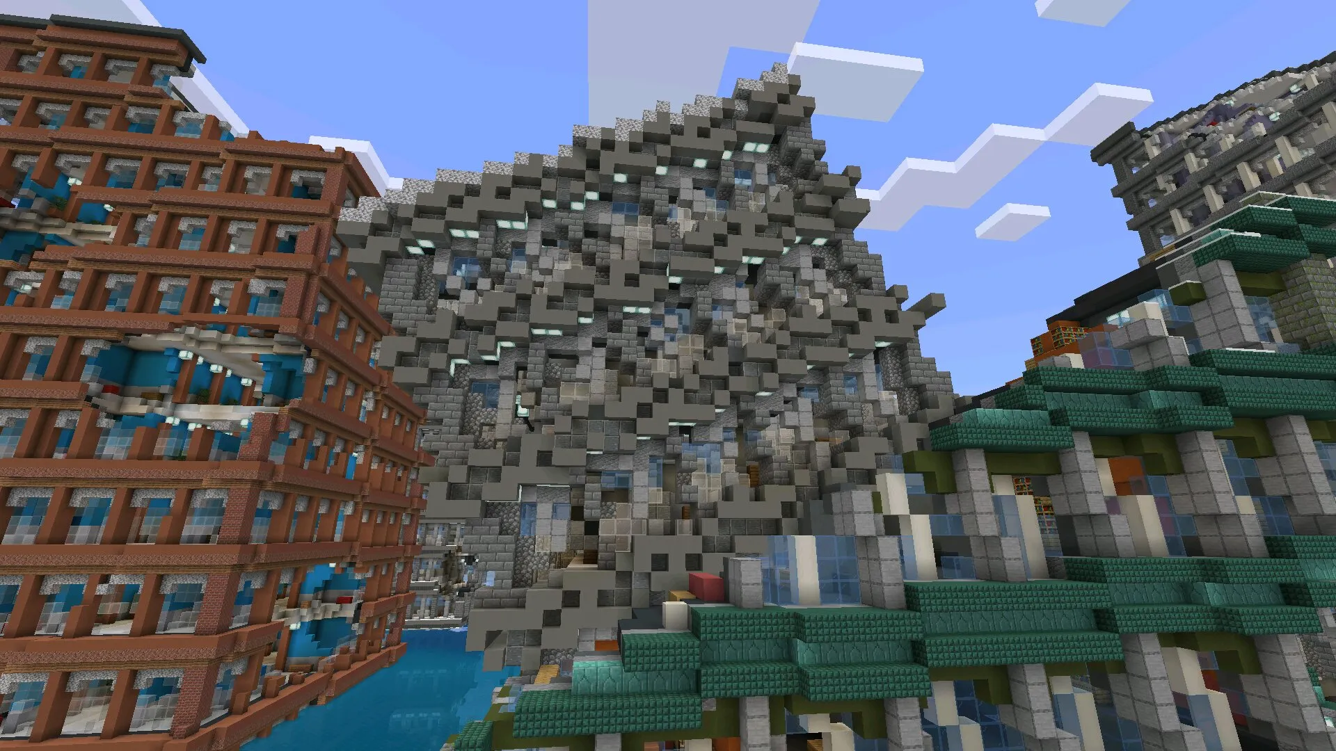 Здание из карты Затопленный город для Майнкрафт ПЕ