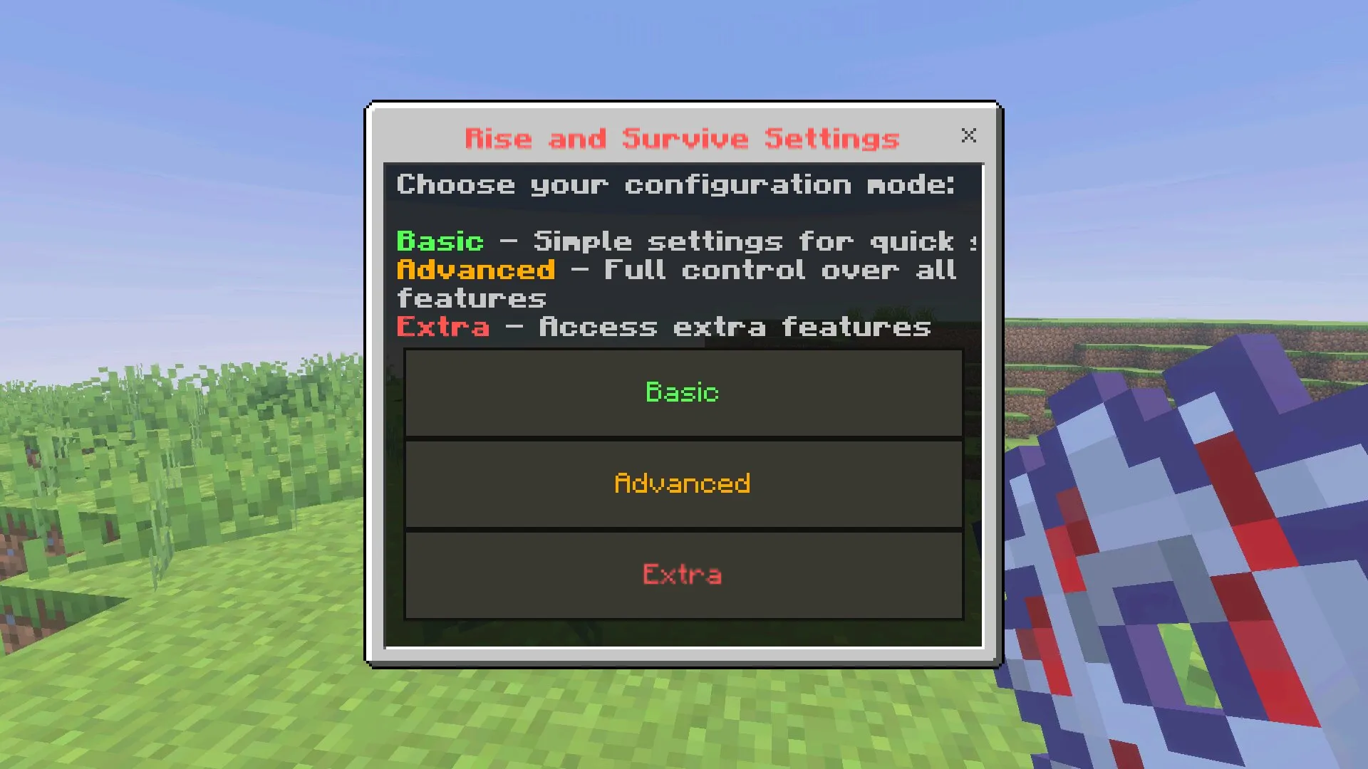 Настройки из мода Rise and Survive для Minecraft PE