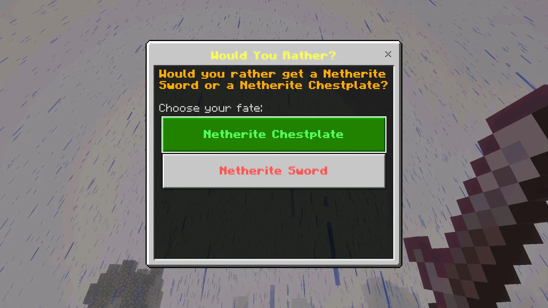 HUD из Мода Would You Rather на Русском для Майнкрафт ПЕ
