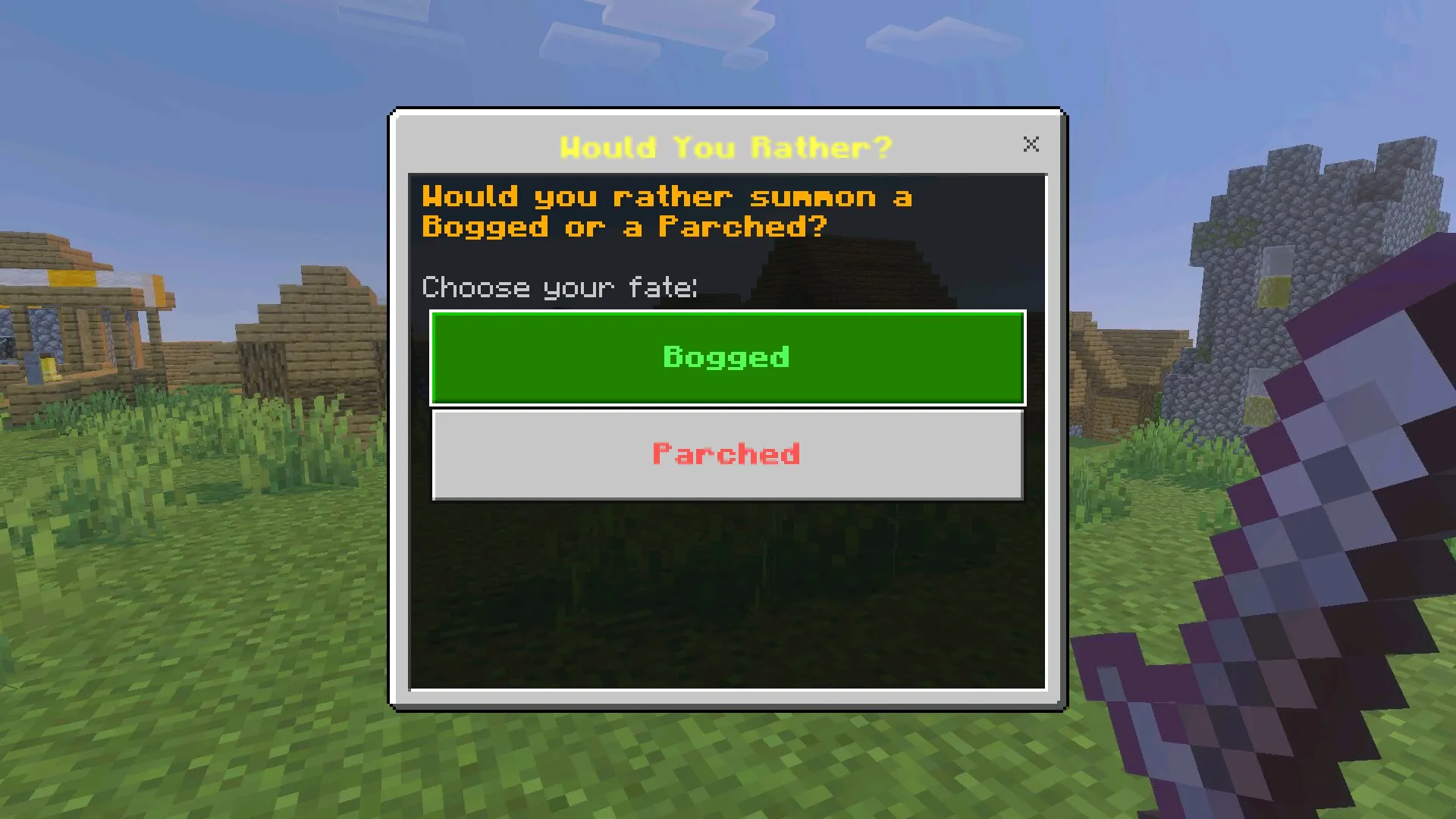 Выбор из Мода Would You Rather на Русском для Майнкрафт ПЕ
