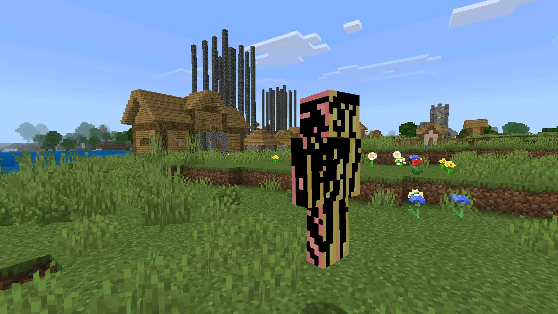 Вид сзади из Мода Split Self для Minecraft Bedrock